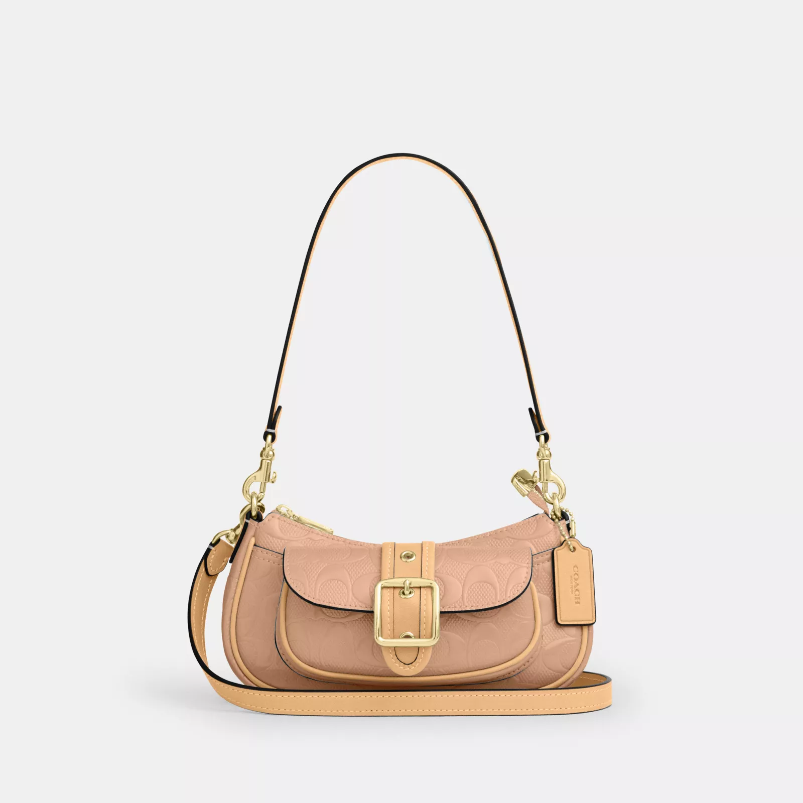 Ashton Mini Shoulder Bag In Signature Leather - Gold/Faded Blush