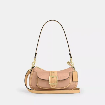 Ashton Mini Shoulder Bag In Signature Leather - Gold/Faded Blush
