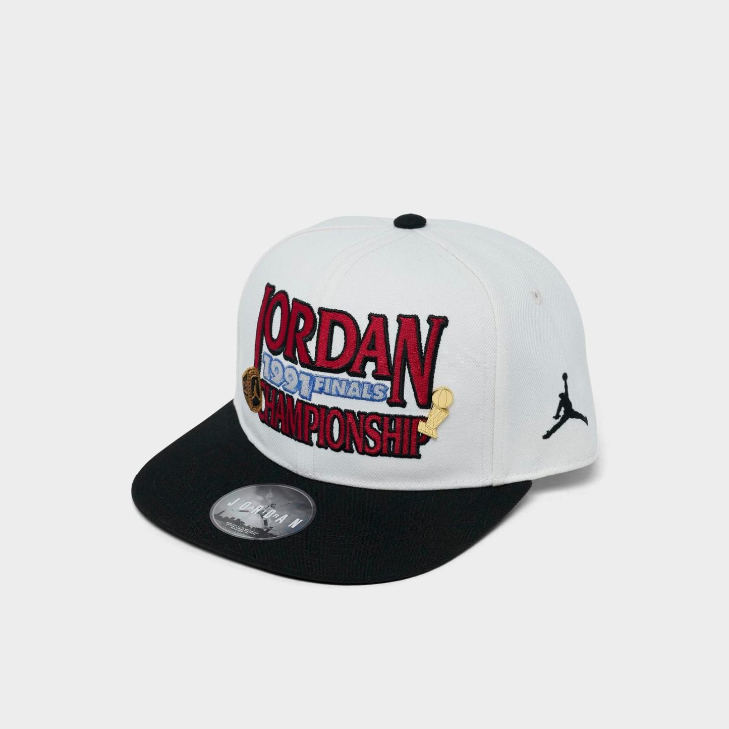 Jordan AJ6 1991 Finals Pro Snapback Hat - Pale Ivory/Black - view 5