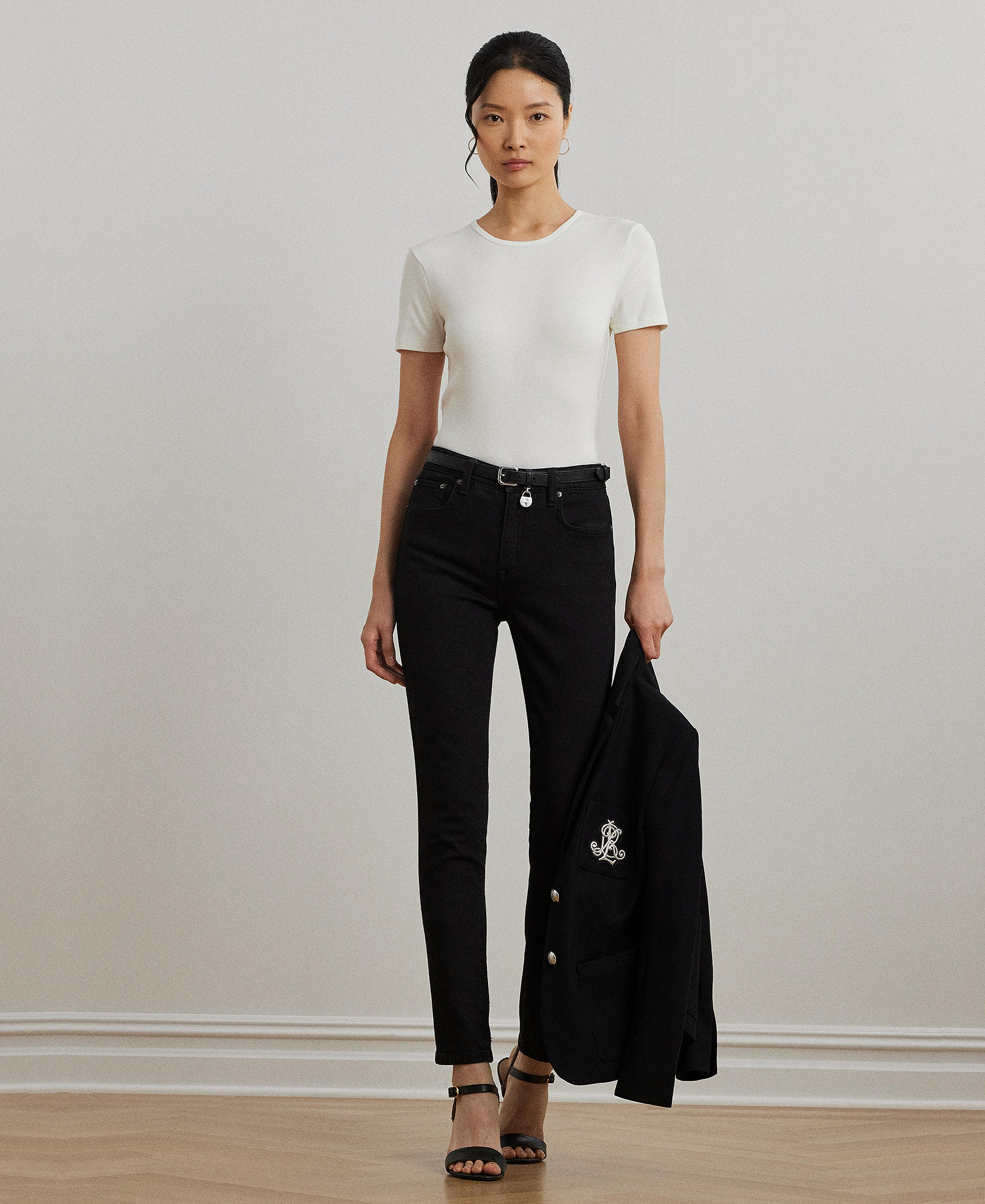 Lauren Ralph Lauren Stretch Knit T-Shirt - White