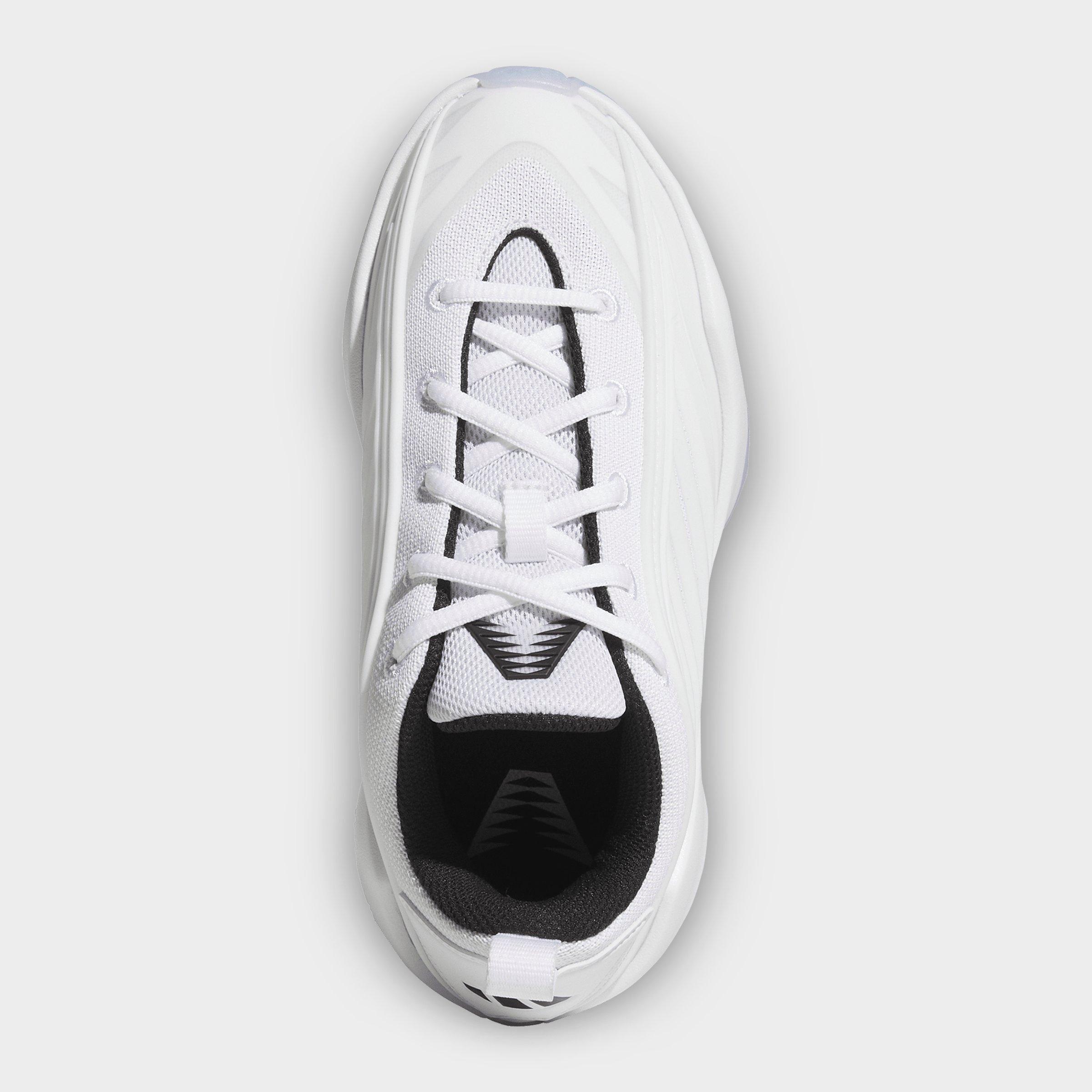 Big Kids' adidas Believe That 1 Basketball Shoes - Cloud White/Core Black/Cloud White - Top view