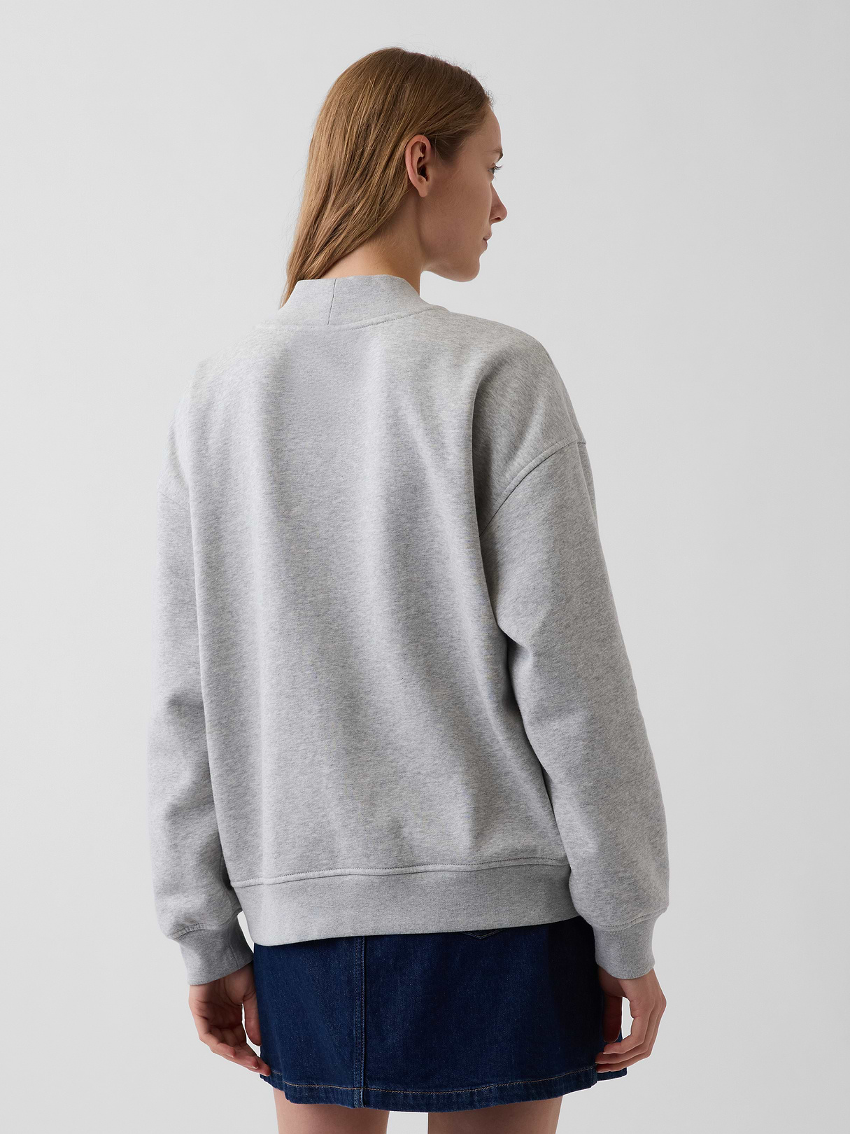VintageSoft Oversized Mockneck Logo Sweatshirt - New heather grey