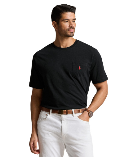 Polo Ralph Lauren Men's Big & Tall Crew-Neck Pocket T-Shirt - Black