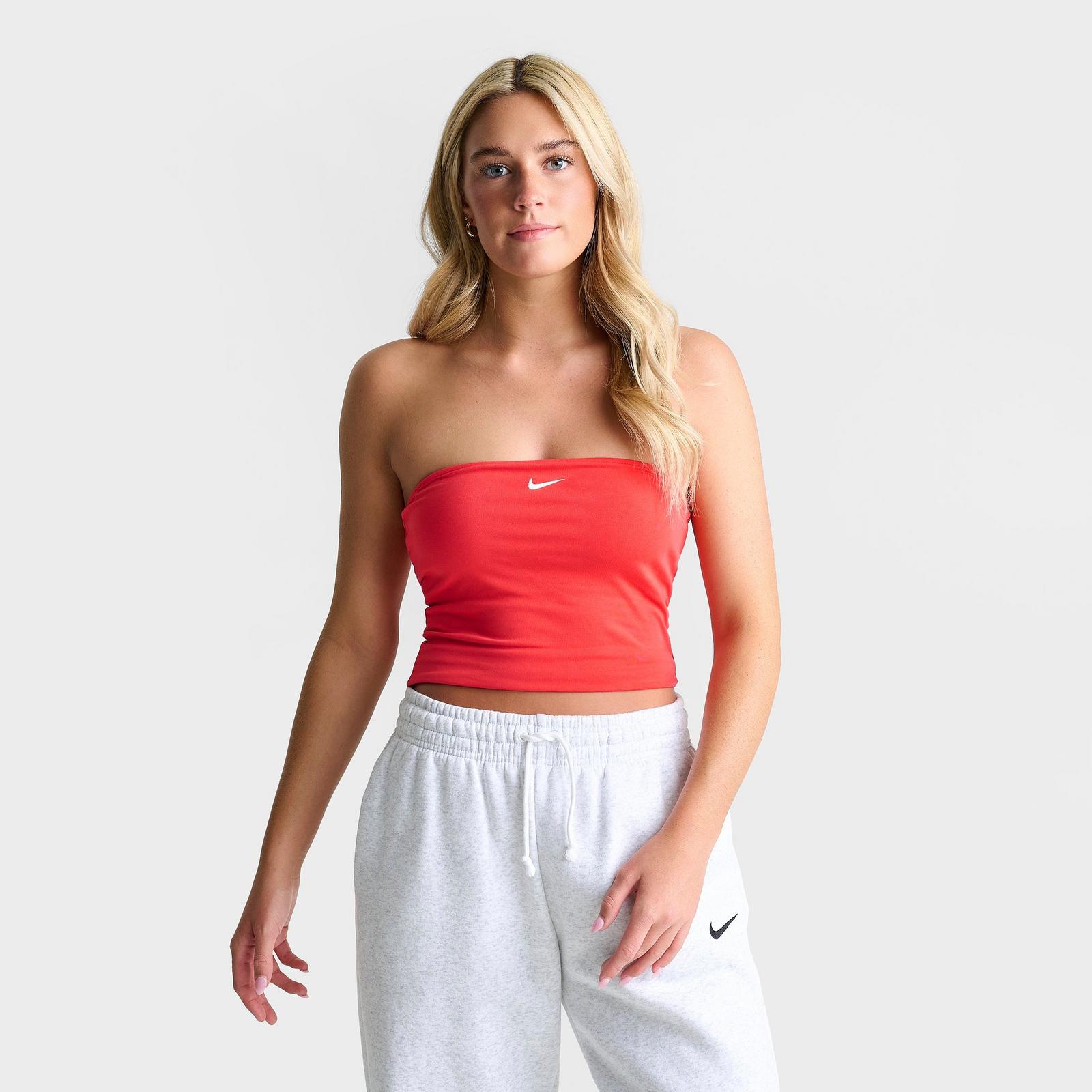 Women's Nike Sportswear Tube Top - Light Crimson/Sail