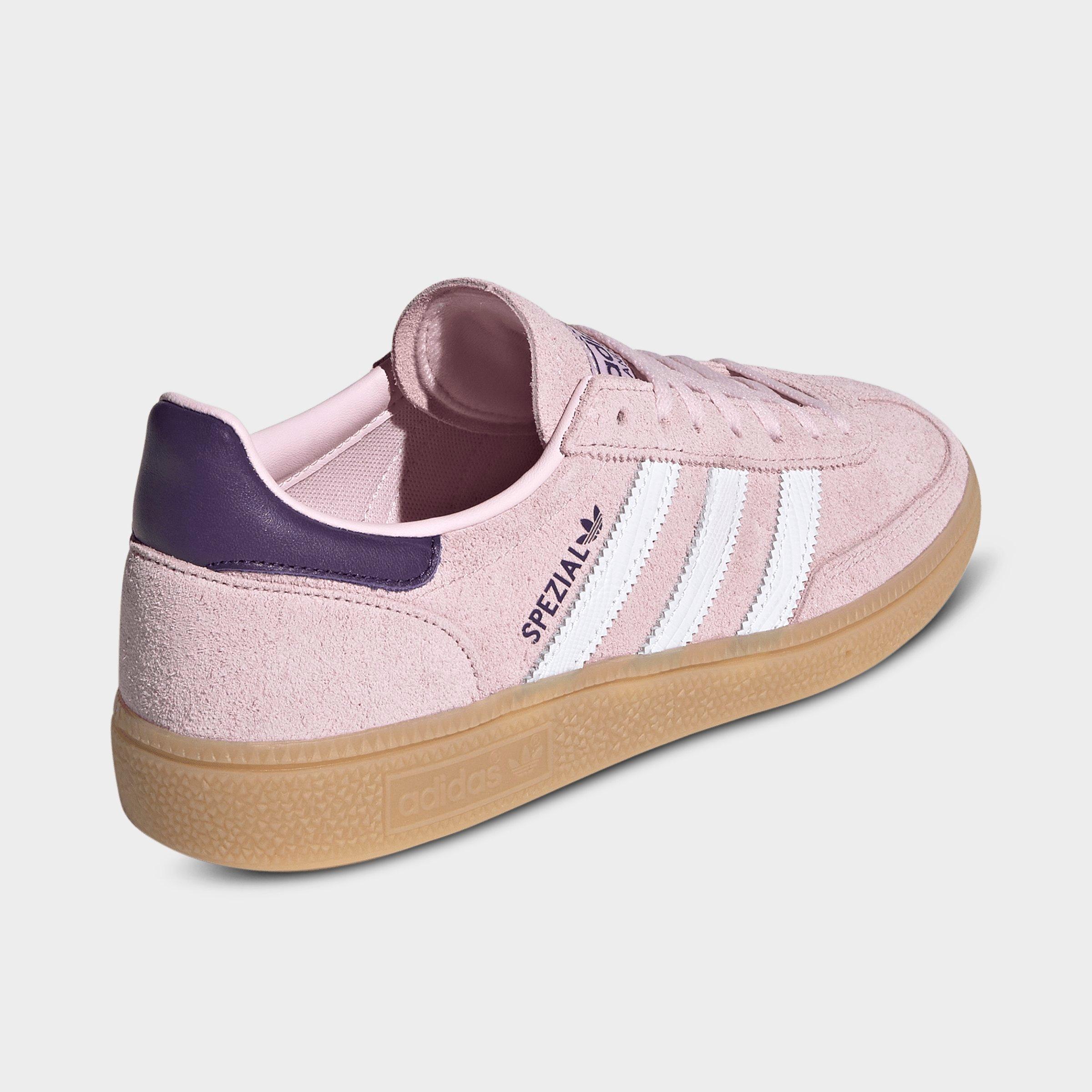 Women's adidas Originals Handball Spezial Casual Shoes - Part 1 - Clear Pink/Cloud White/Violet - Back view