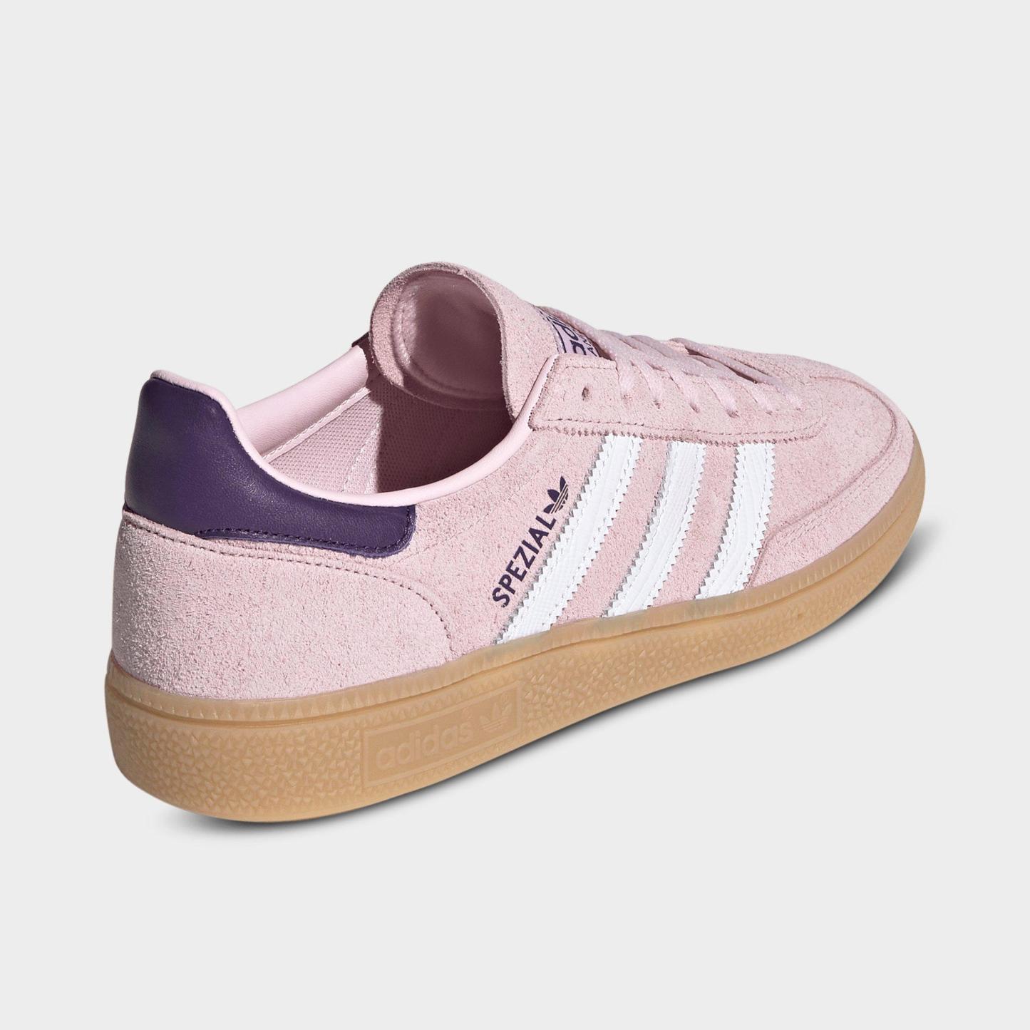 Women's adidas Originals Handball Spezial Casual Shoes - Part 1 - Clear Pink/Cloud White/Violet - Back view