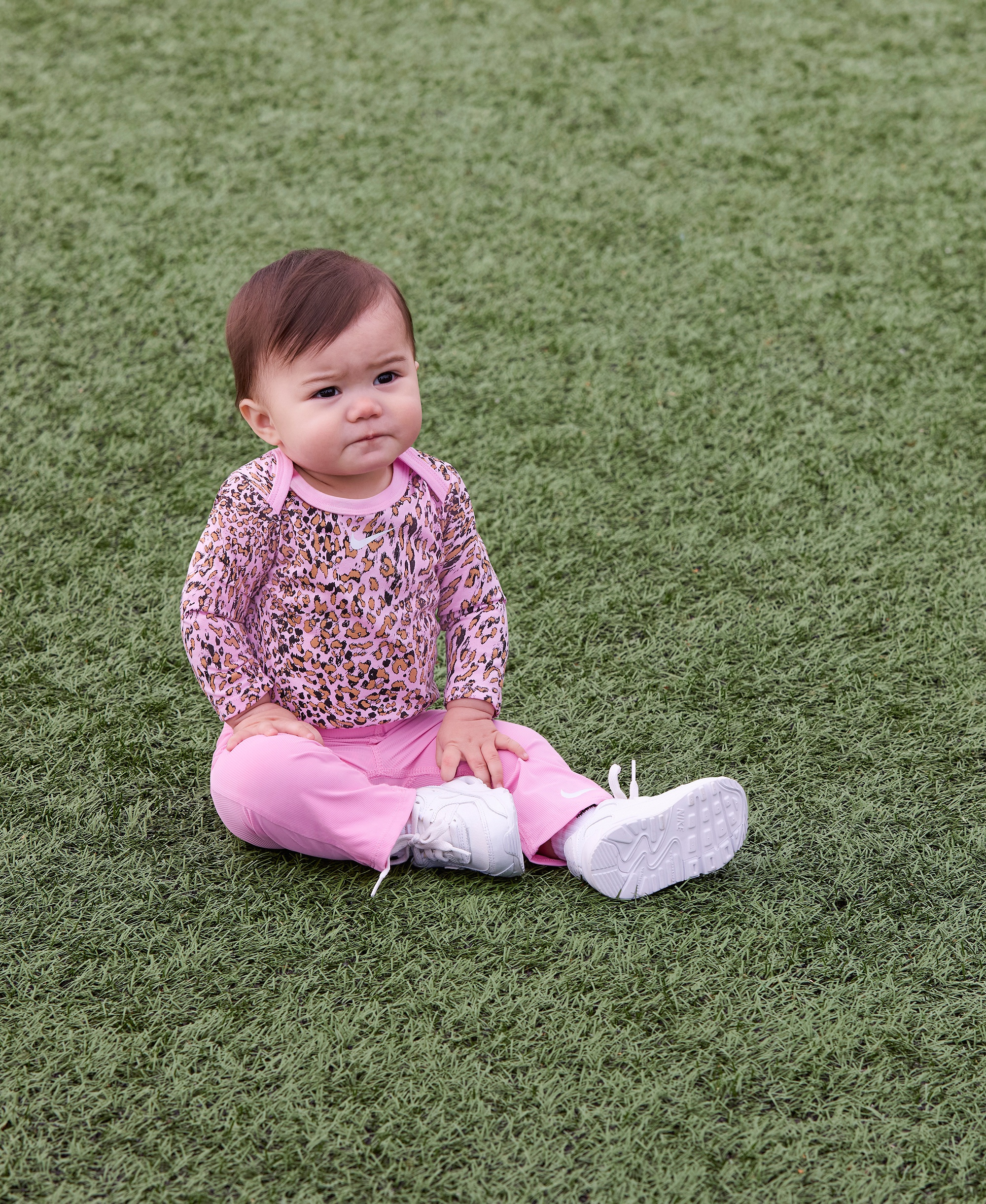 Nike Baby Girls' Long-Sleeve Bodysuit and Flared Leggings, 2-Piece Set - Pink Rise