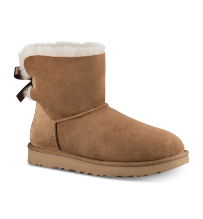 UGG® Women's Mini Bailey Bow II Slip-On Booties - Chestnut