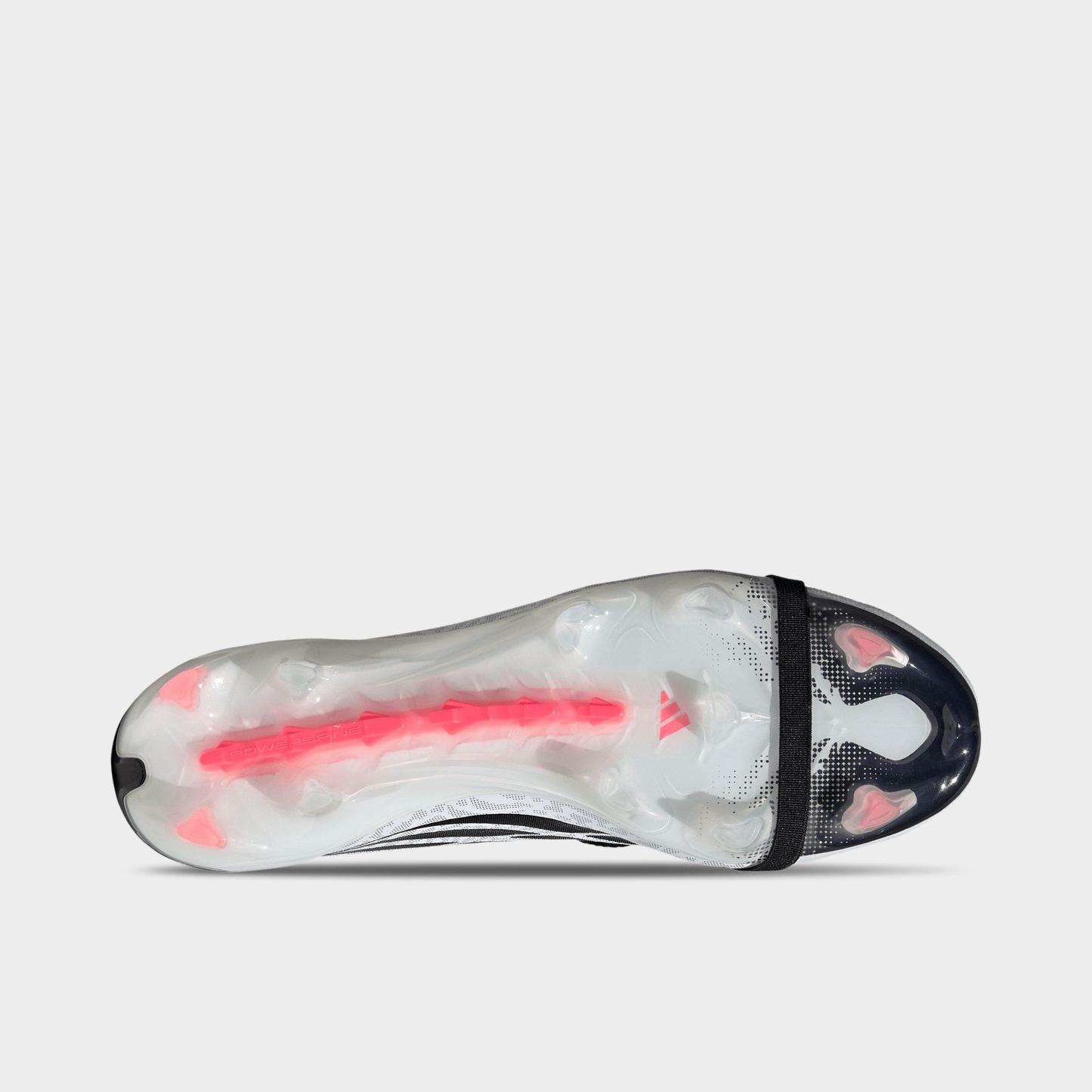 Men's adidas Predator Pro Fold-Over Tongue Firm Ground Soccer Cleats - Cloud White/Solar Turbo/Core Black - Bottom view
