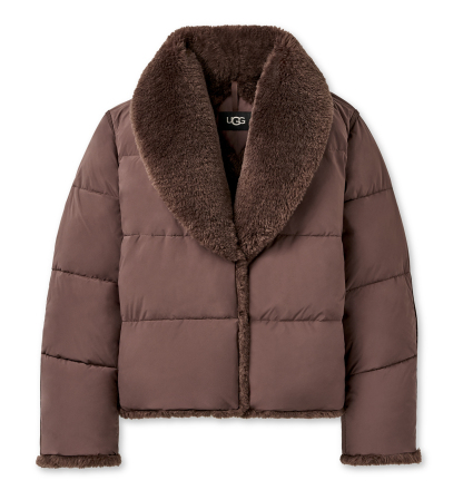 UGG Women's Wylda Oversized-Fit Shawl Collar Puffer Jacket - Burnt Cedar