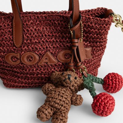 City Mini Tote Bag With Charms - Gold/Russet - view 8