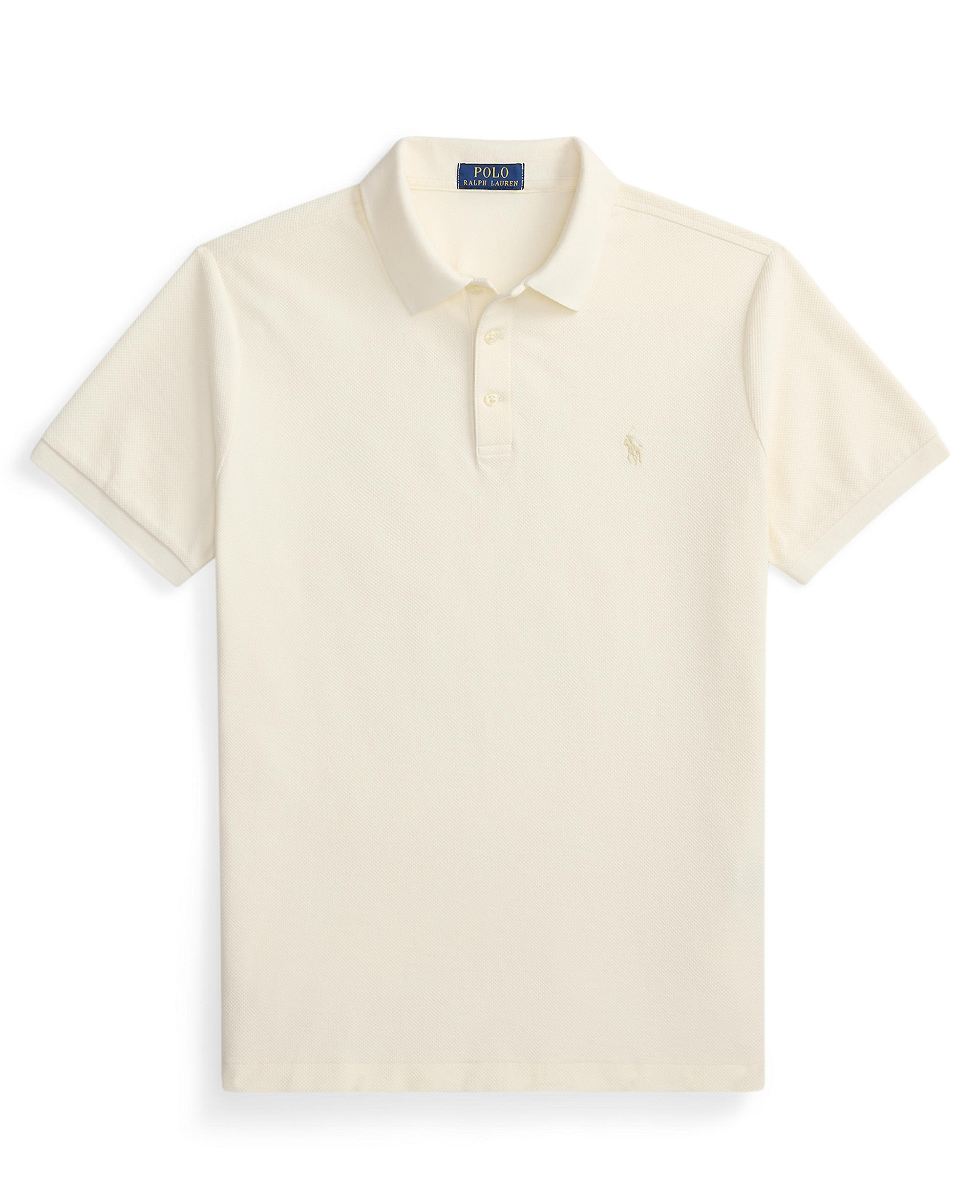 Polo Ralph Lauren Men's Custom Slim-Fit Honeycomb-Mesh Polo Shirt - Pale Cream