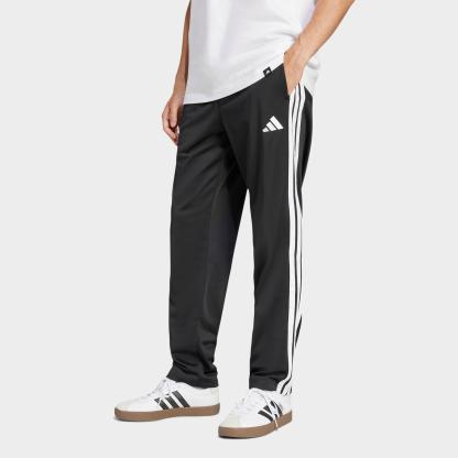 Men's adidas 3-Stripes Tricot Open Hem Track Pants - Black