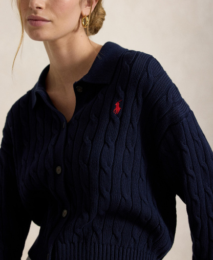 Polo Ralph Lauren Women's Polo Collar Long-Sleeve Cardigan - Hunter Navy