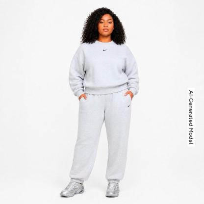 Women's Nithtke Studio Fleece Medium-Weight Camo High-Rise Oversized Cuffed Pants - Birch Heather/Black