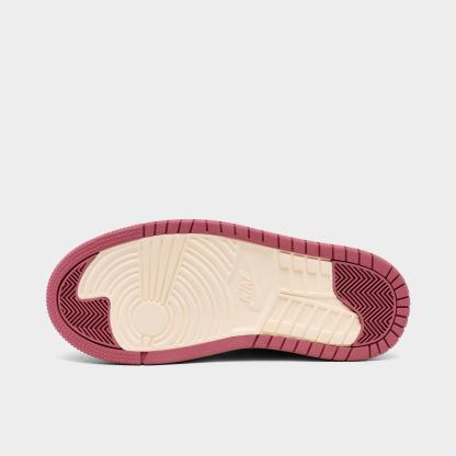 Women's Air Jordan 1 Low Triple Stack Casual Shoes - Pale Ivory/Iced Carmine/Muslin - view 6