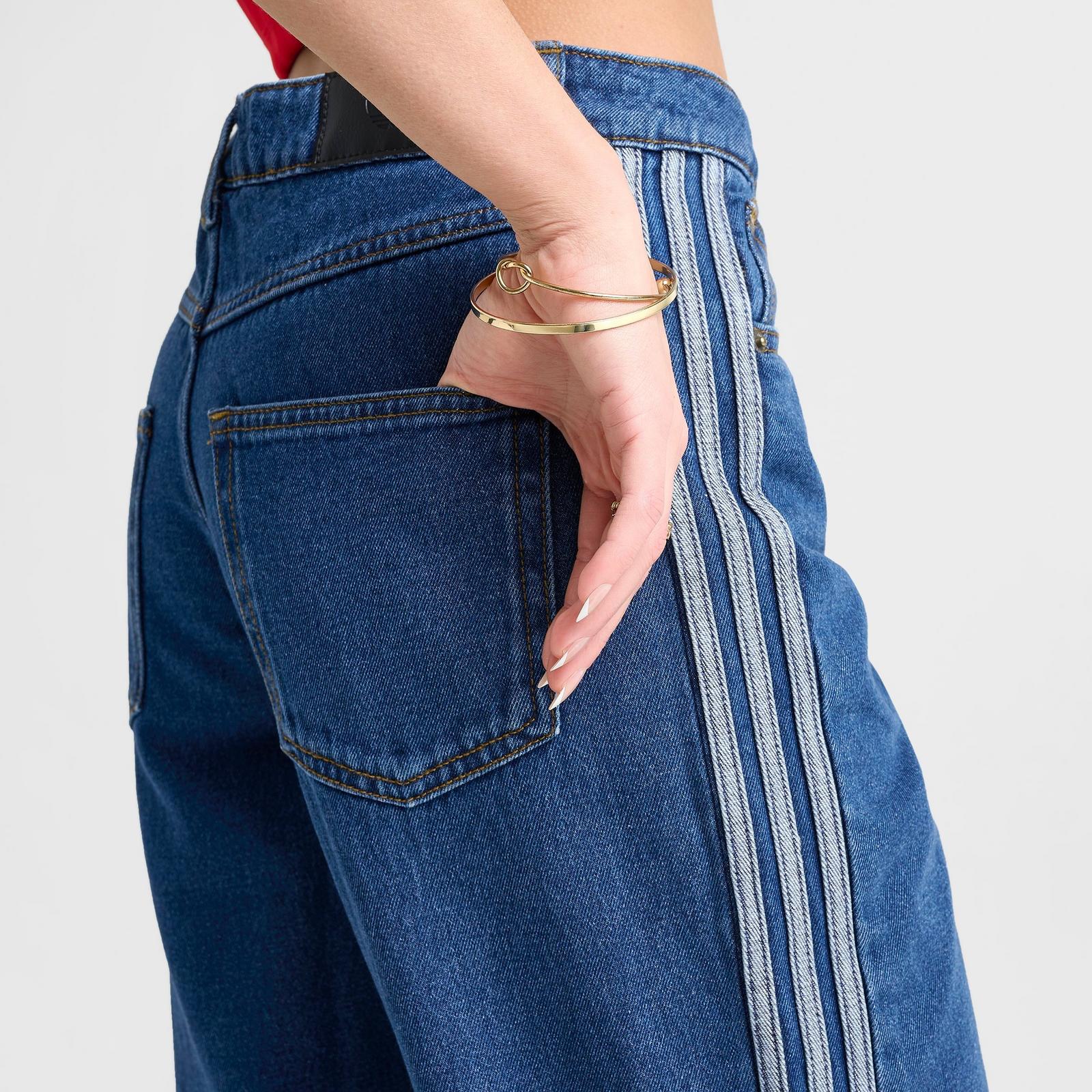 Women's adidas Originals Firebird Denim Track Pants - Medium Vintage Denim - view 6