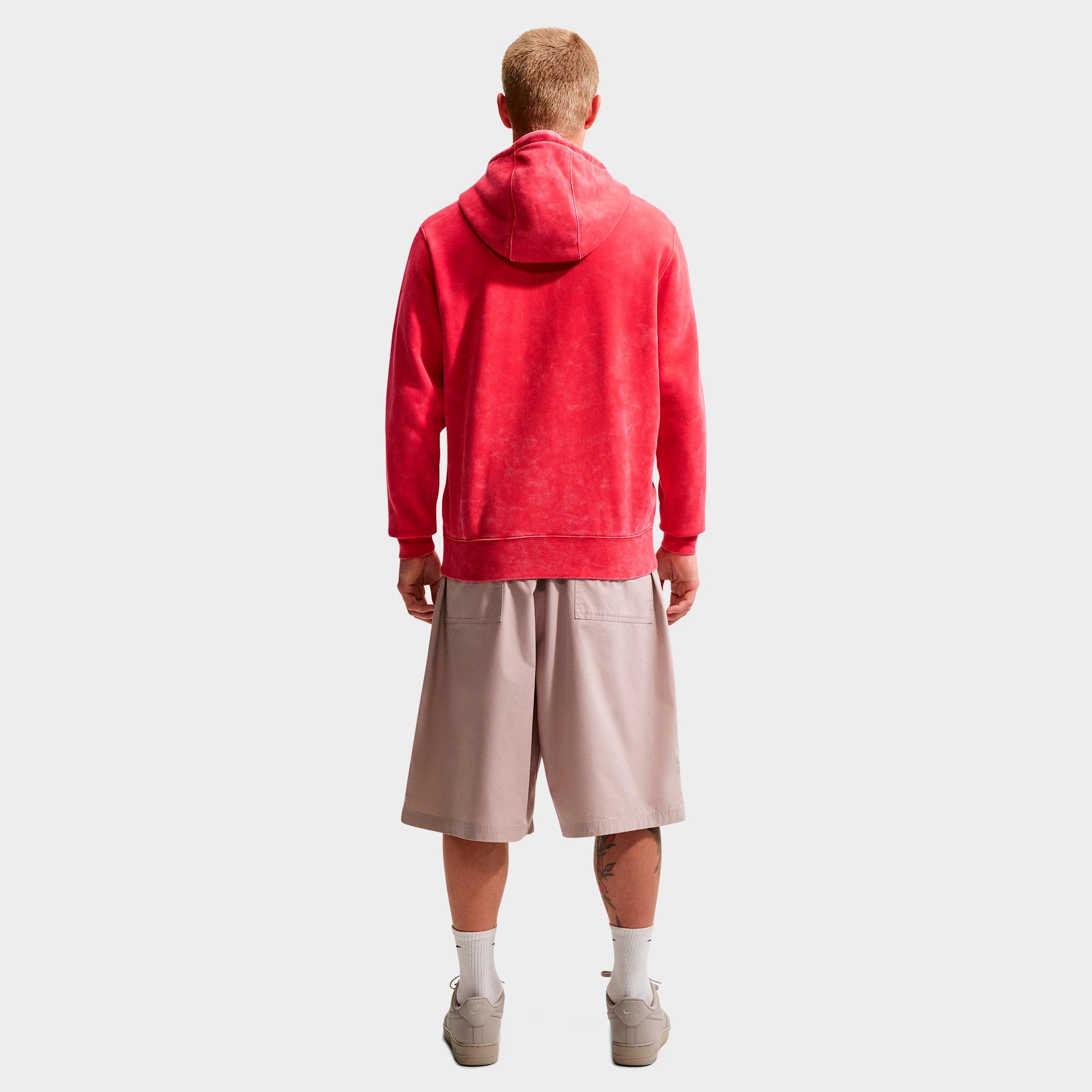 Men's Nithtke Sportswear Club Washed Fleece Hoodie - University Red/University Red