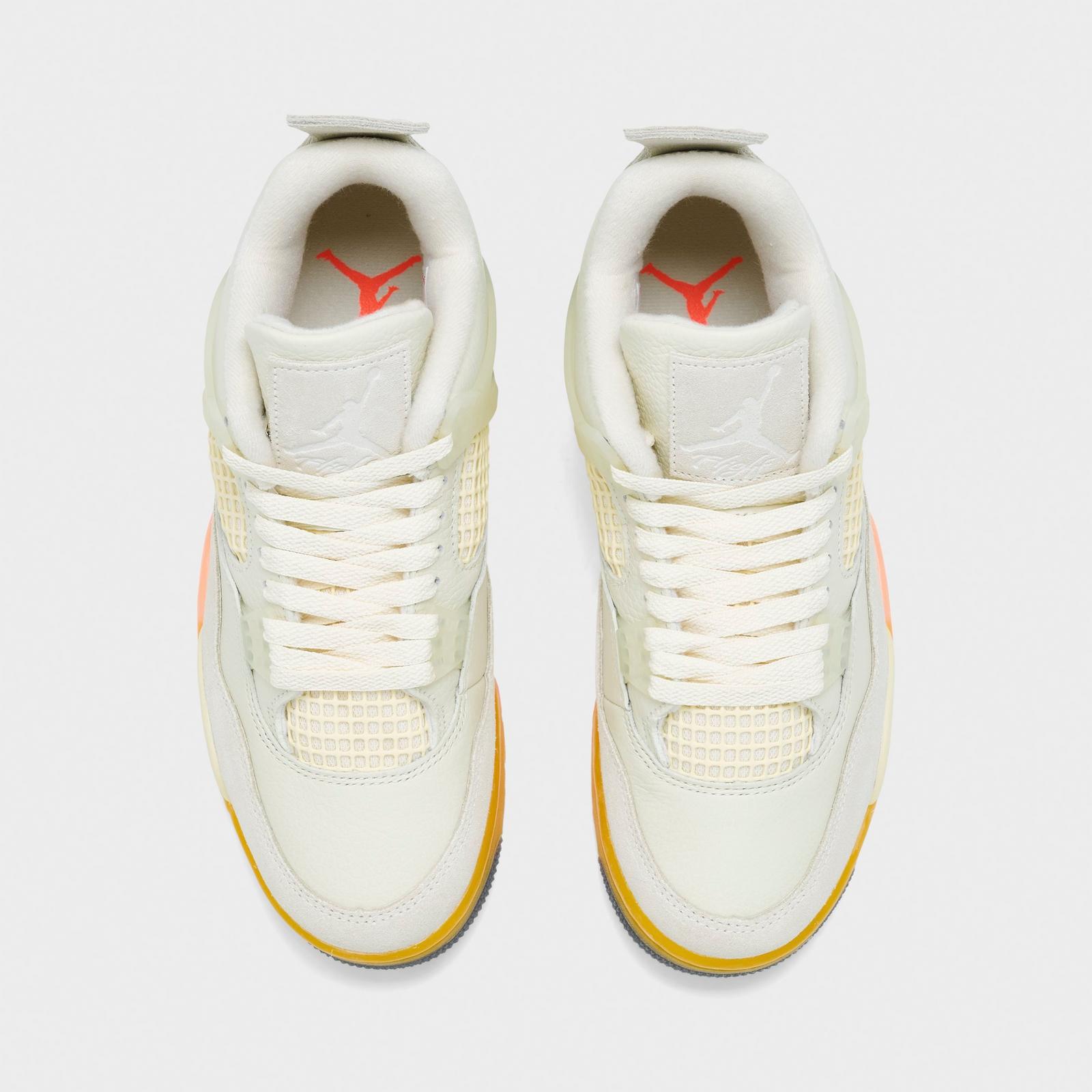Women's Air Jordan Retro 4 Casual Shoes - Coconut Milk/Bright Mango/Bright Mango/Muslin - view 5