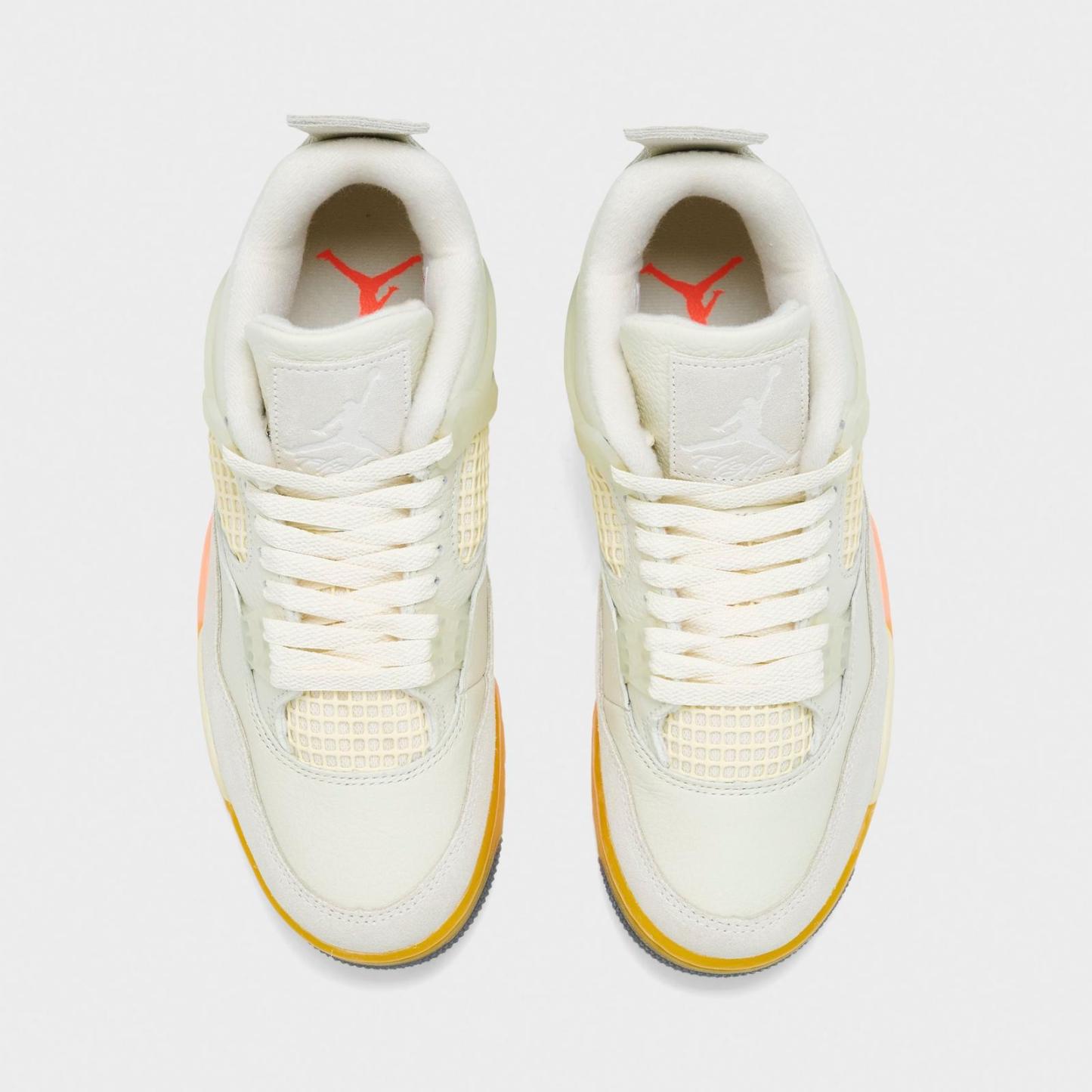 Women's Air Jordan Retro 4 Casual Shoes - Coconut Milk/Bright Mango/Bright Mango/Muslin - view 5