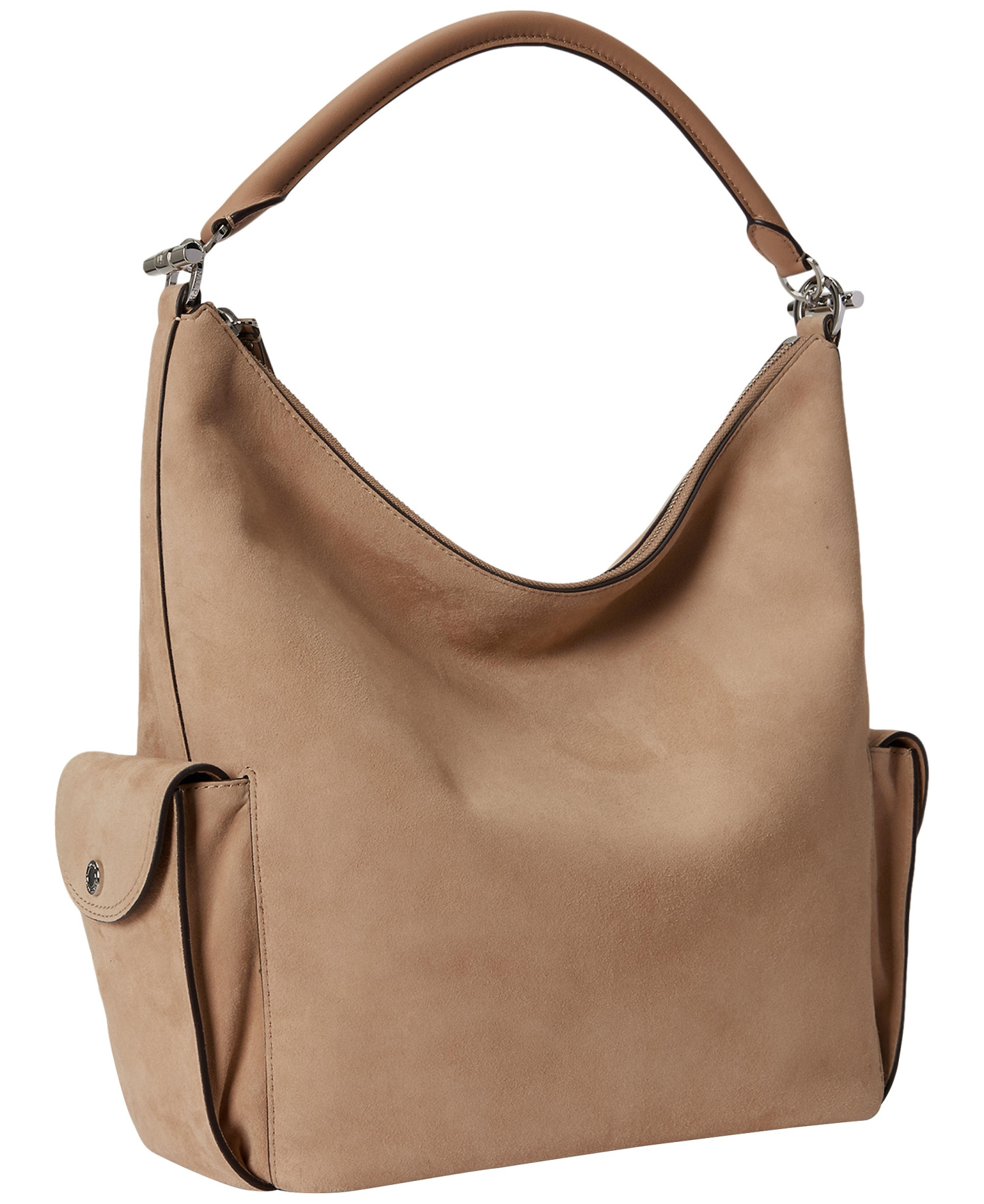 Lauren Ralph Lauren Blaike Large Suede Shoulder Bag - Tan