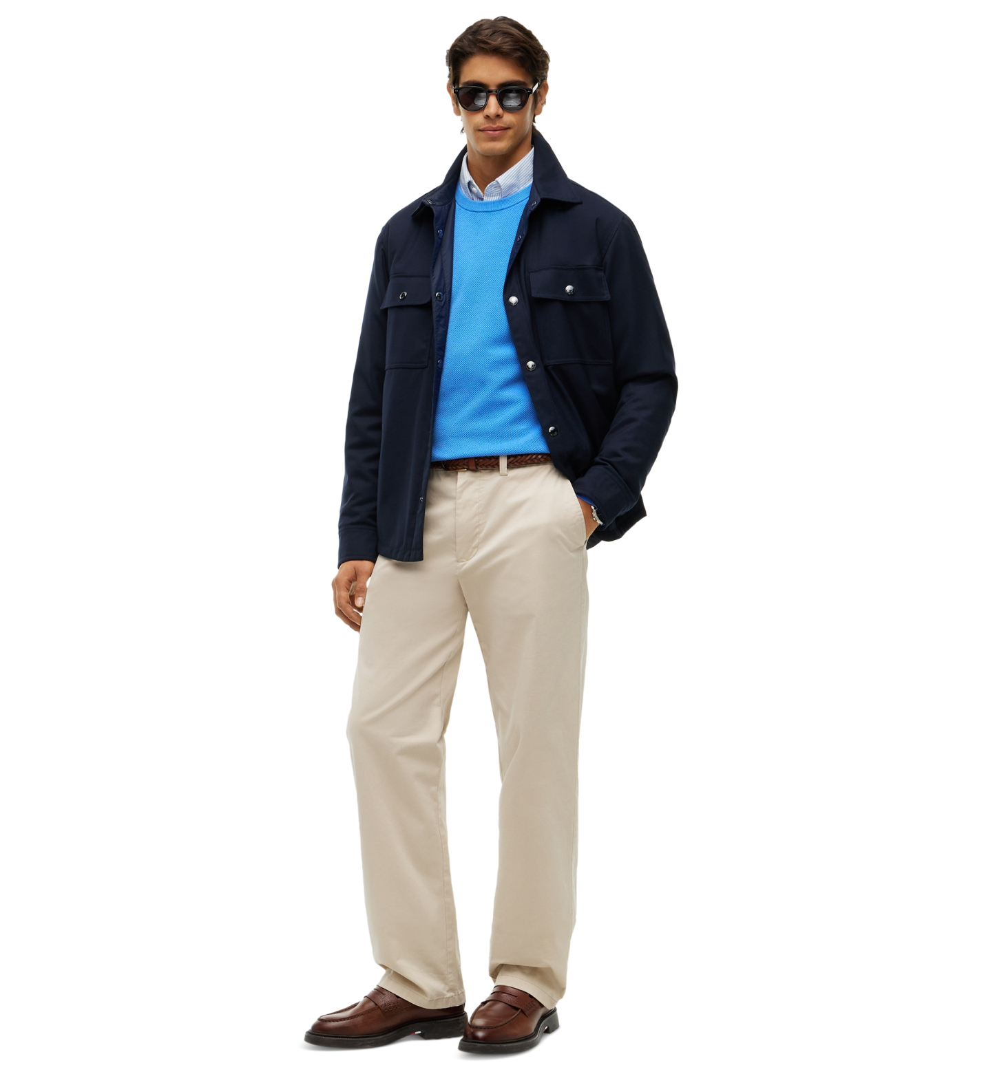 Tommy Hilfiger Men's Essential Texture Cotton Crewneck Sweater - Blue Spell