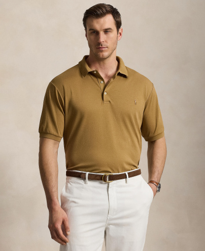 Polo Ralph Lauren Men's Big & Tall Solid Polo Shirt - Cafe Brown