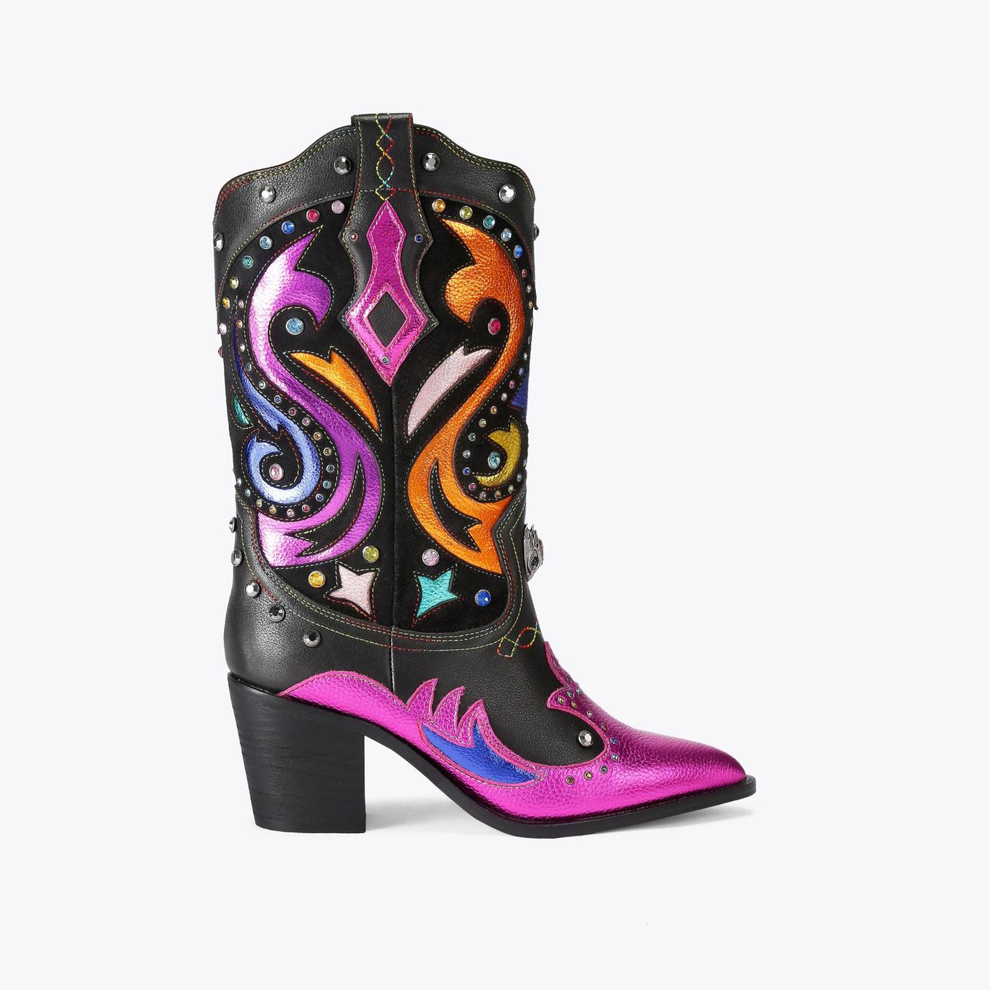 Kurt Geiger London Kensington Cowboy Boot - Black