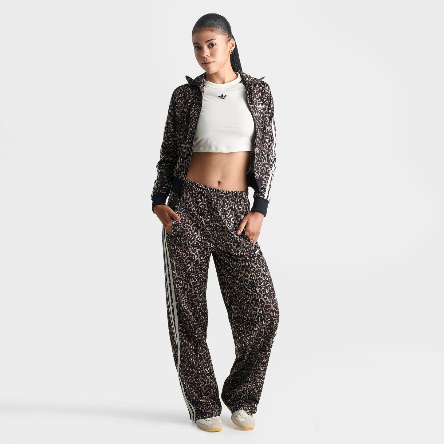 Women's adidas Originals Leopard Firebird Oversized Track Pants - Multicolor