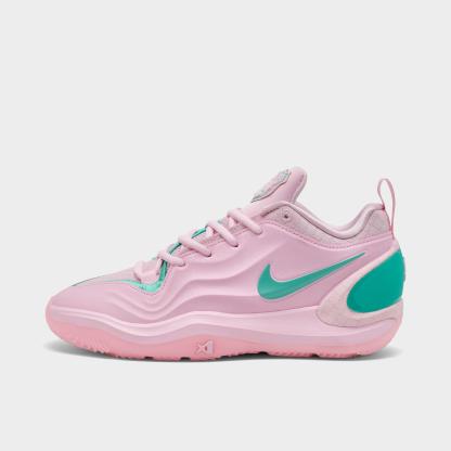 Girls' Big Kids' Nithtke A'Two A'ja Wilson Basketball Shoes - Pink Foam/Light Menta - Left shoe facing left. Outside of the shoe.