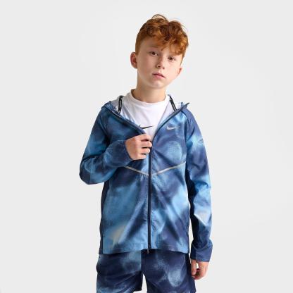 Big Kids' Nithtke Miler Full-Zip Training Jacket - Football Blue/Reflective Silver