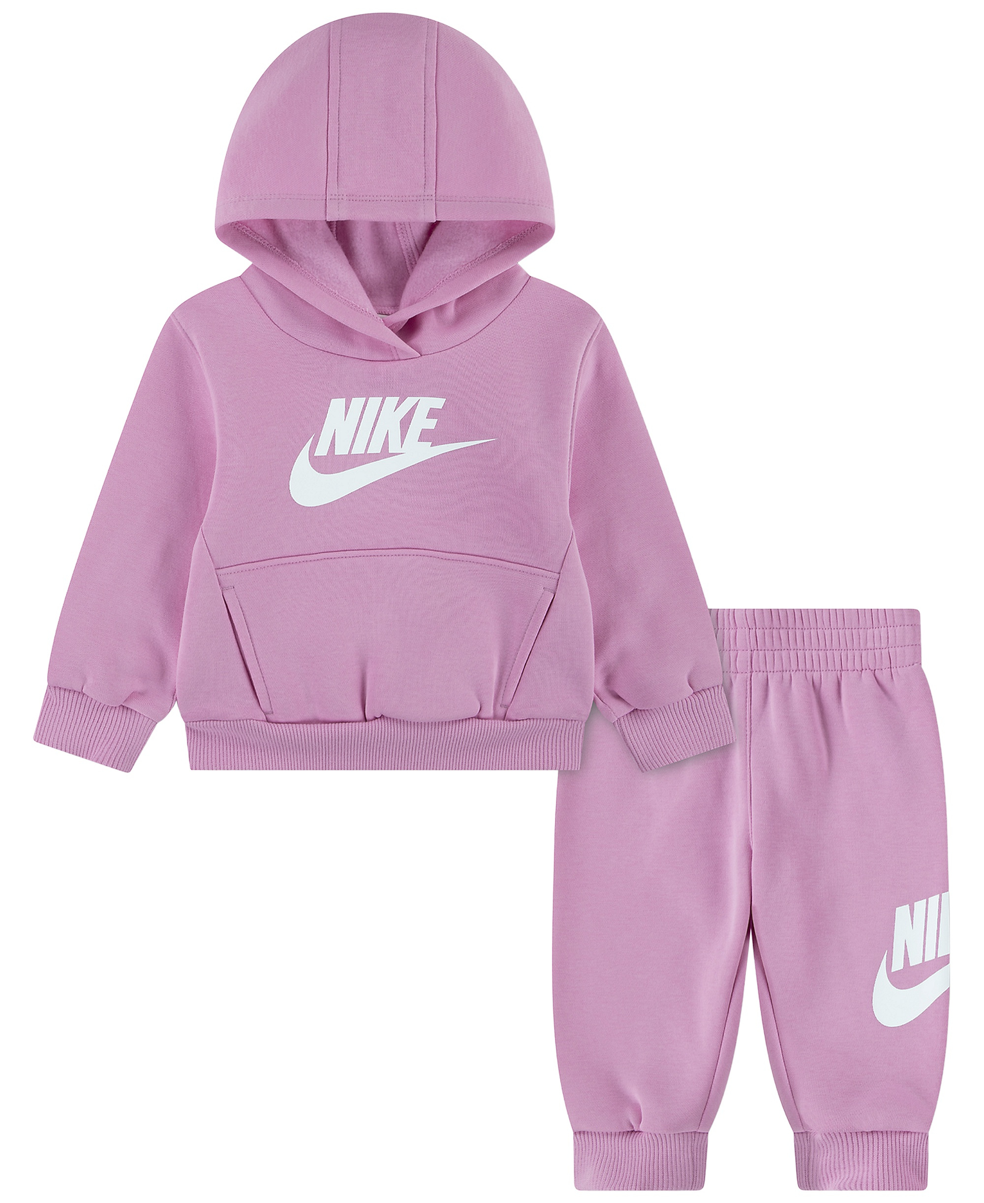 Nike Baby Boys' and Girls' Club Fleece Hoodie and Pants, 2-Piece Set - Pink Rise