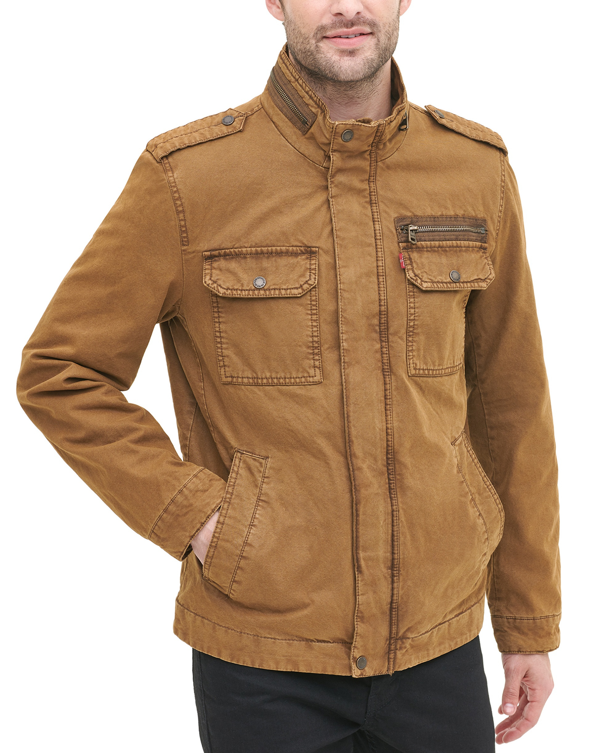 Levi's Men's Cotton Zip-Front Jacket - Worker Brown