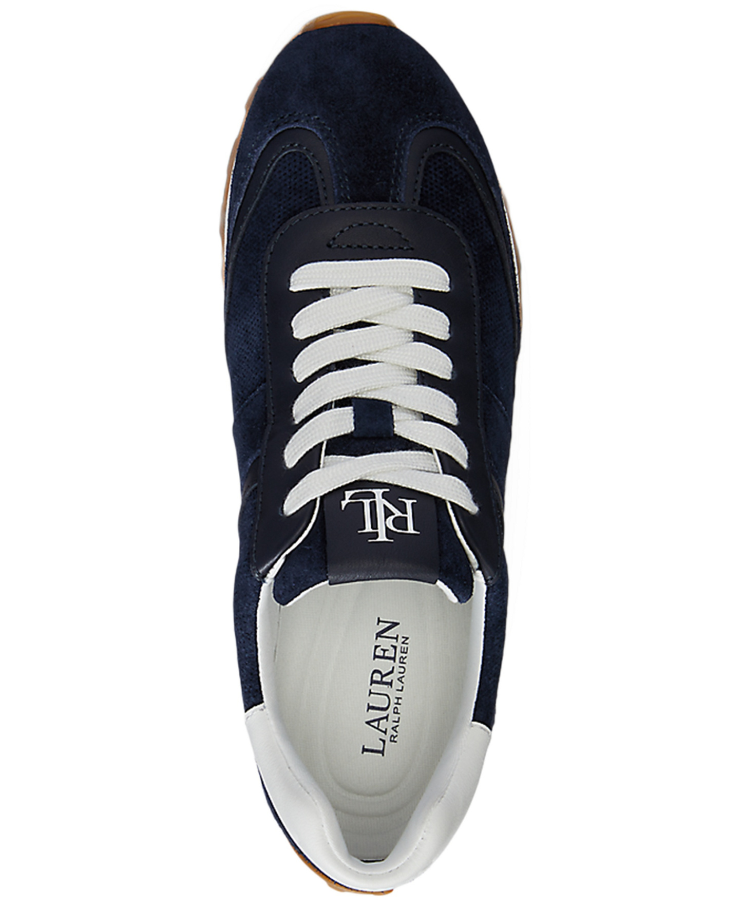 Lauren Ralph Lauren Women's Dani Lace-Up Sneakers - Lauren Navy Suede/Snow White