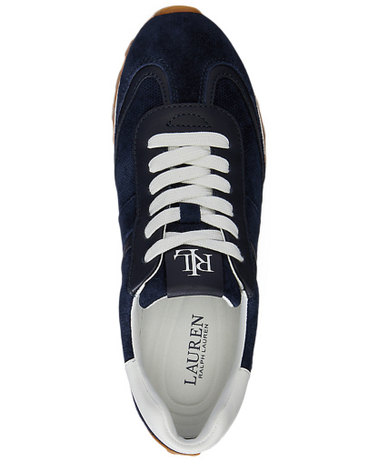 Lauren Ralph Lauren Women's Dani Lace-Up Sneakers - Lauren Navy Suede/Snow White