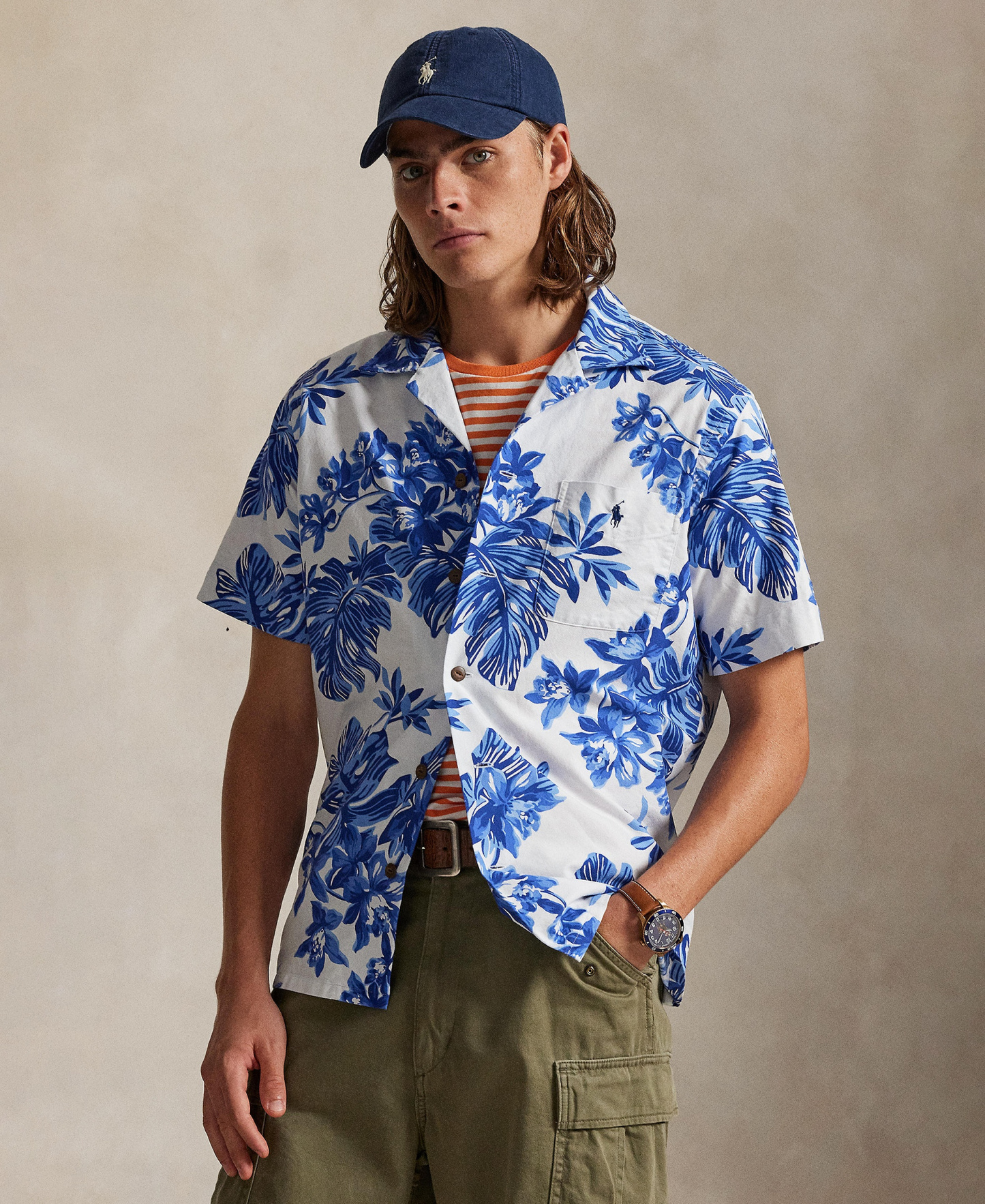 Polo Ralph Lauren Men's Classic-Fit Short-Sleeve Oxford Shirt - White Tropical