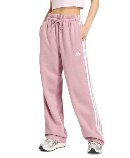adidas Women's Essentials 3-Stripes Fleece Slim Pants - Magic Mauve/White