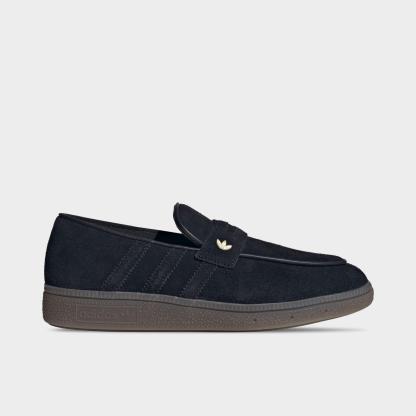 Women's adidas Originals Handball Spezial Loafer Casual Shoes - Part 1 - Core Black/Core Black/Gum - Left shoe facing left. Outside of the shoe.