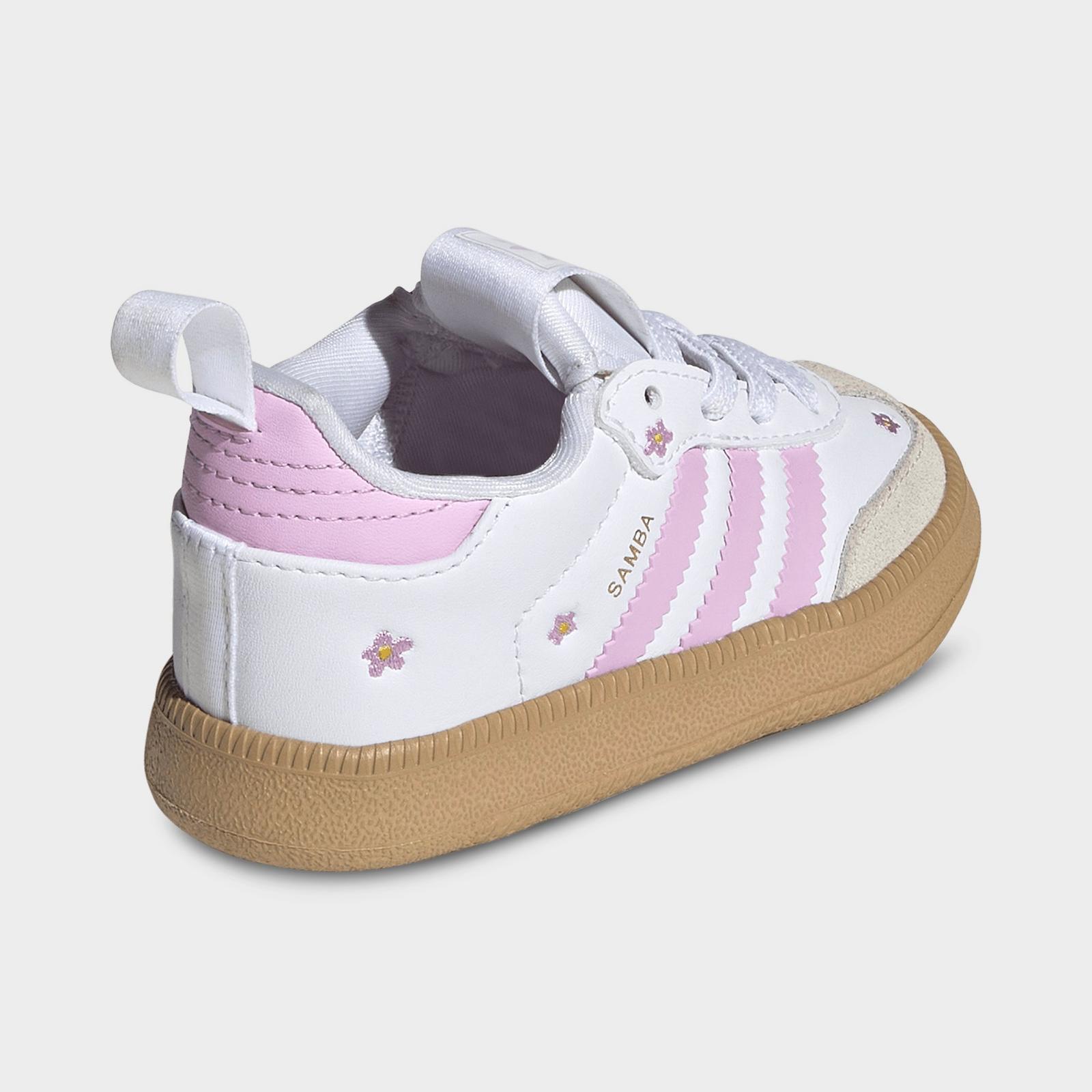 Girls' Toddler adidas Originals Samba Quickon Casual Shoes - Cloud White/Bliss Lilac/Alumina - view 4