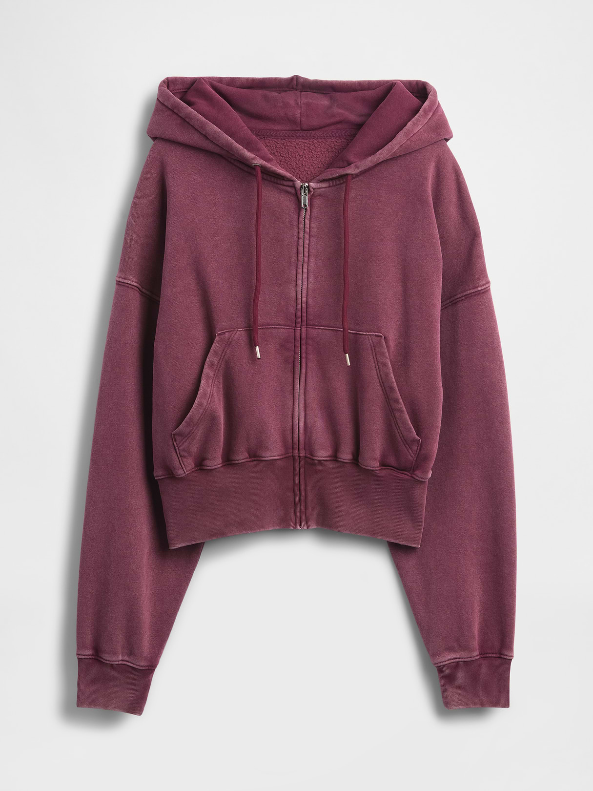 VintageSoft Wedge Zip Hoodie - Tuscan red wash