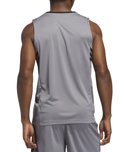 adidas Men's Basketball Logo Graphic Tank Top - Gray/Black