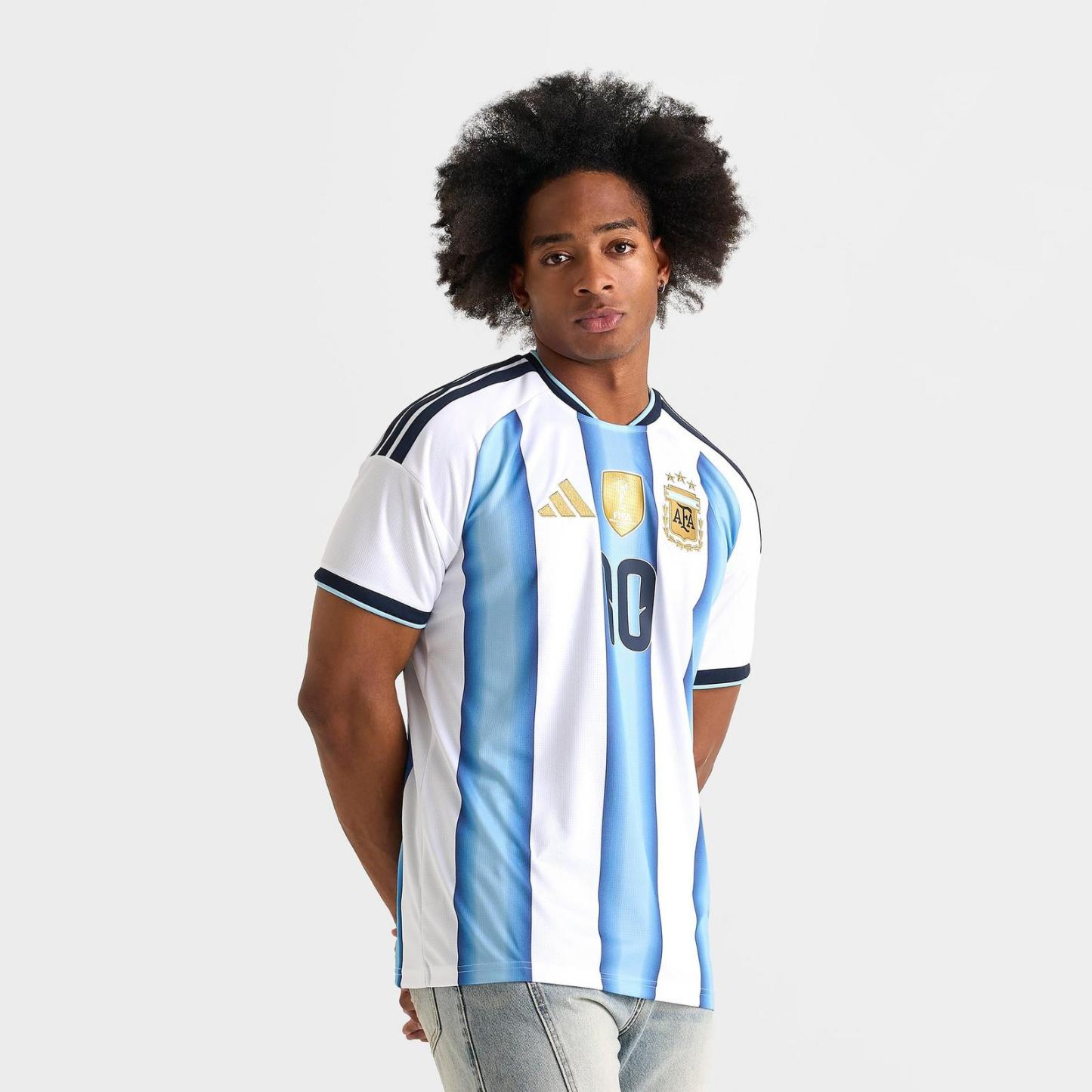 Men's adidas Lionel Messi Argentina 2026 Home Soccer Jersey - White/Icey Blue/Light Blue - view 4