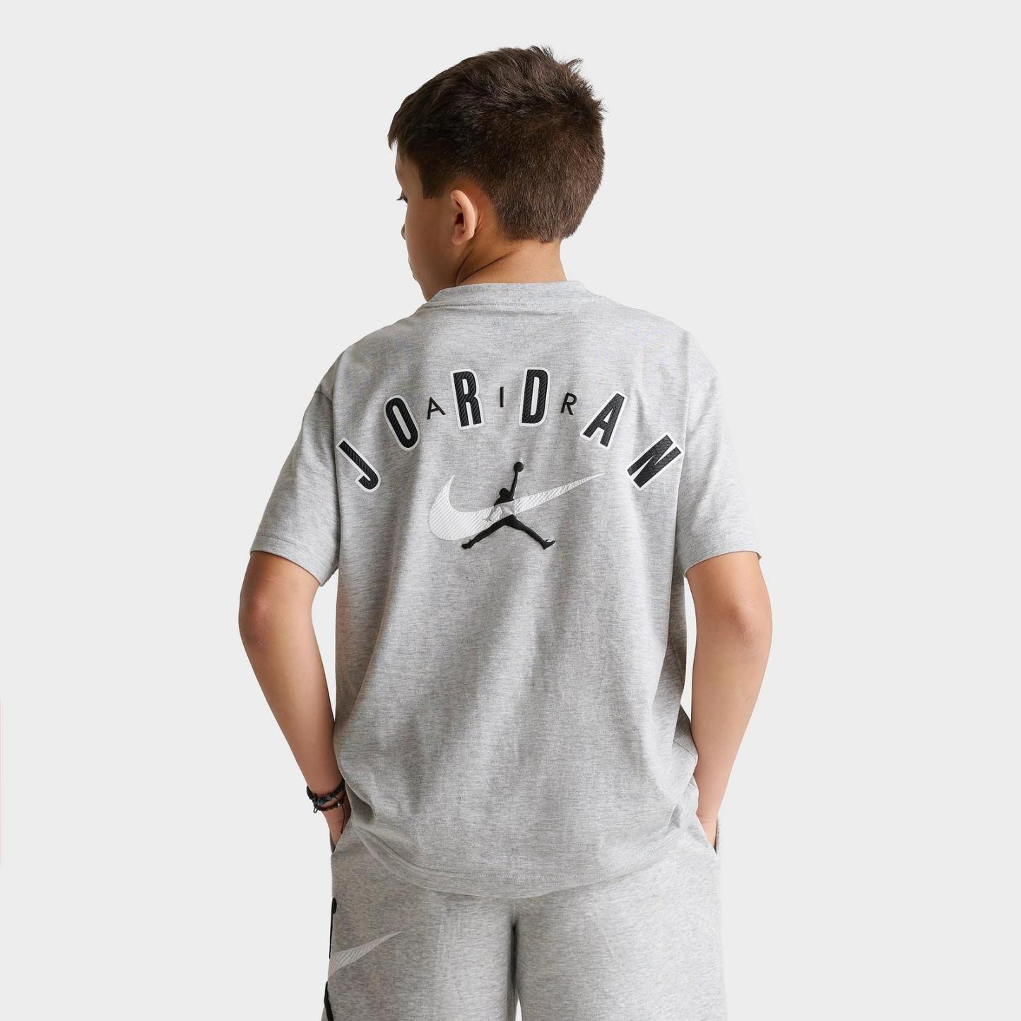 Big Kids' Jordan Brooklyn Swoosh Logo T-Shirt - Light Gray Heather - view 1
