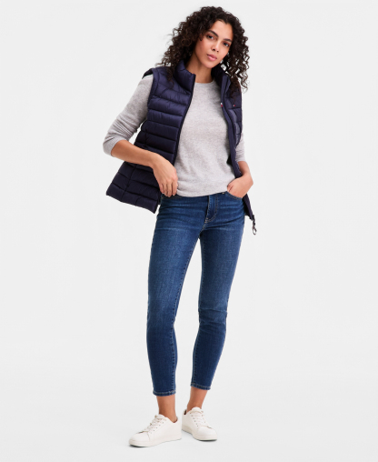 Tommy Hilfiger Women's Zip-Front Puffer Vest - Navy