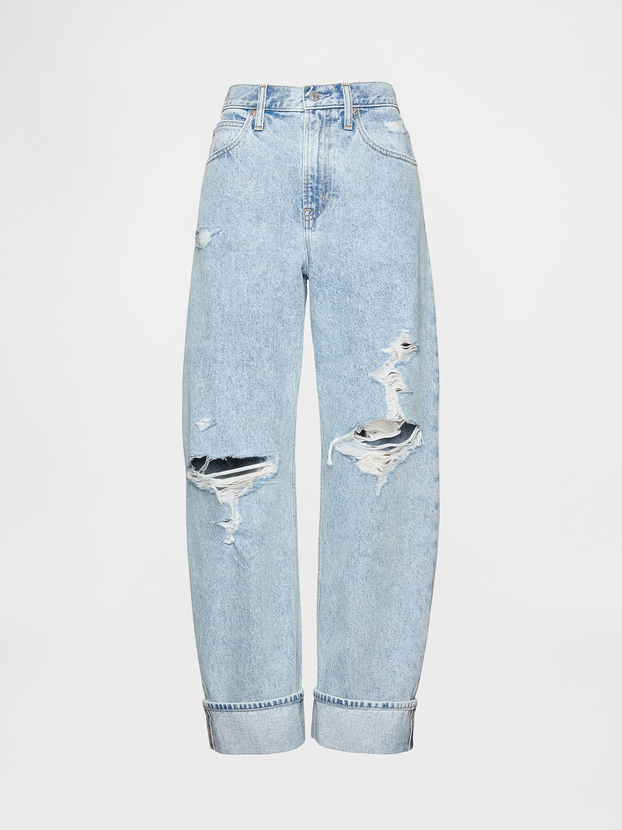 High Rise Barrel Jeans - Light indigo