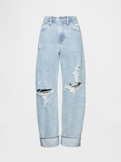 High Rise Barrel Jeans - Light indigo