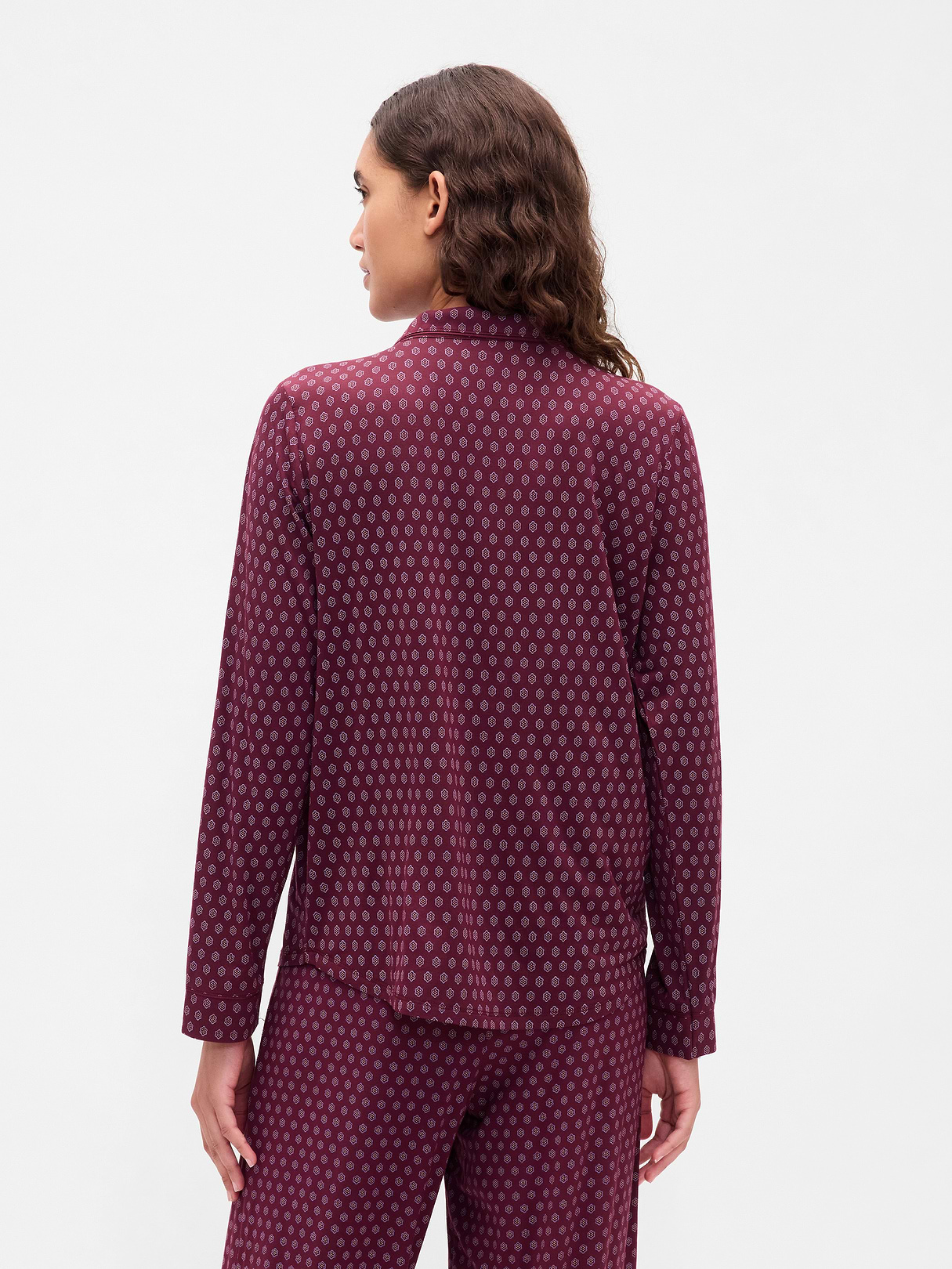 SoftMade Modal PJ Top - Burgundy purple print