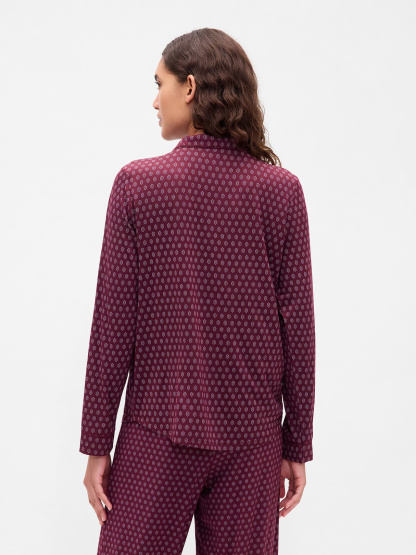 SoftMade Modal PJ Top - Burgundy purple print