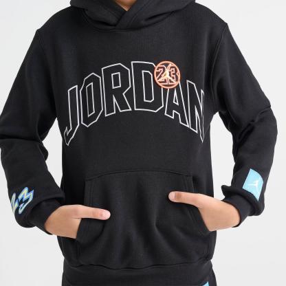 Boys' Big Kids' Jordan MVP Dynasty Patch Fleece Pullover Hoodie - Black - view 5