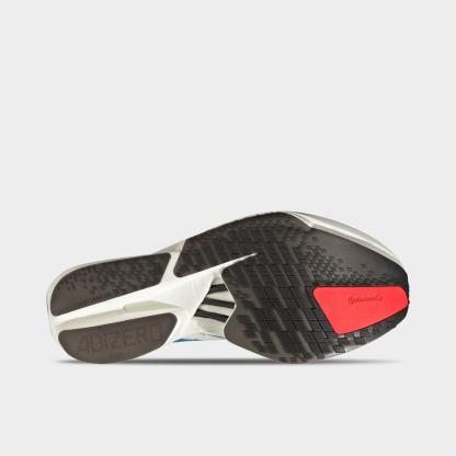 Men's adidas Adizero Adios Pro 4 Running Shoes - Off White/Light Blue/Bright Red - Bottom view